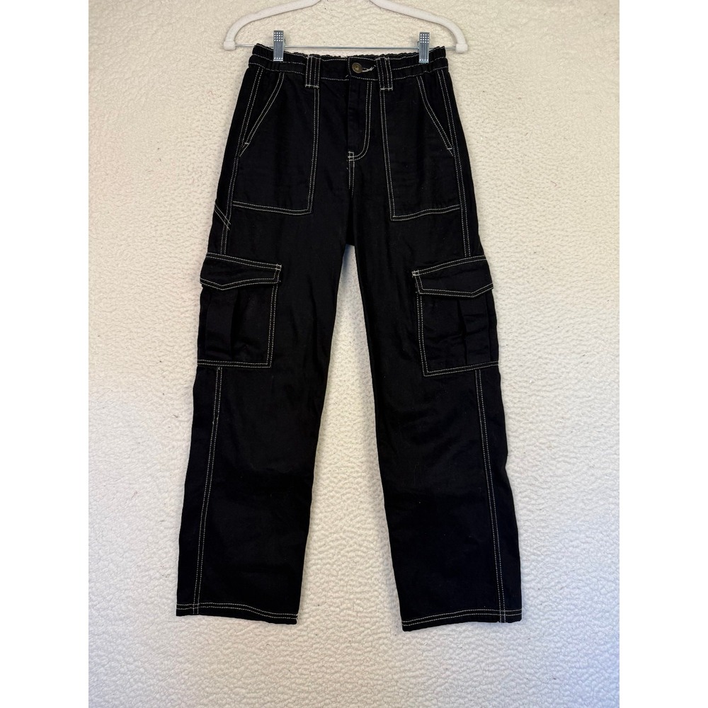 BDG Urban Outfitters Relaxed Skate Jean Black Contrast Stitch Cargo Pants 25